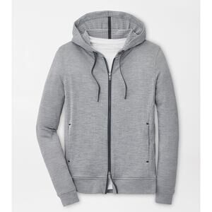 Peter Millar Maven Performance Fullzip Hoodie - M - Gale Grey